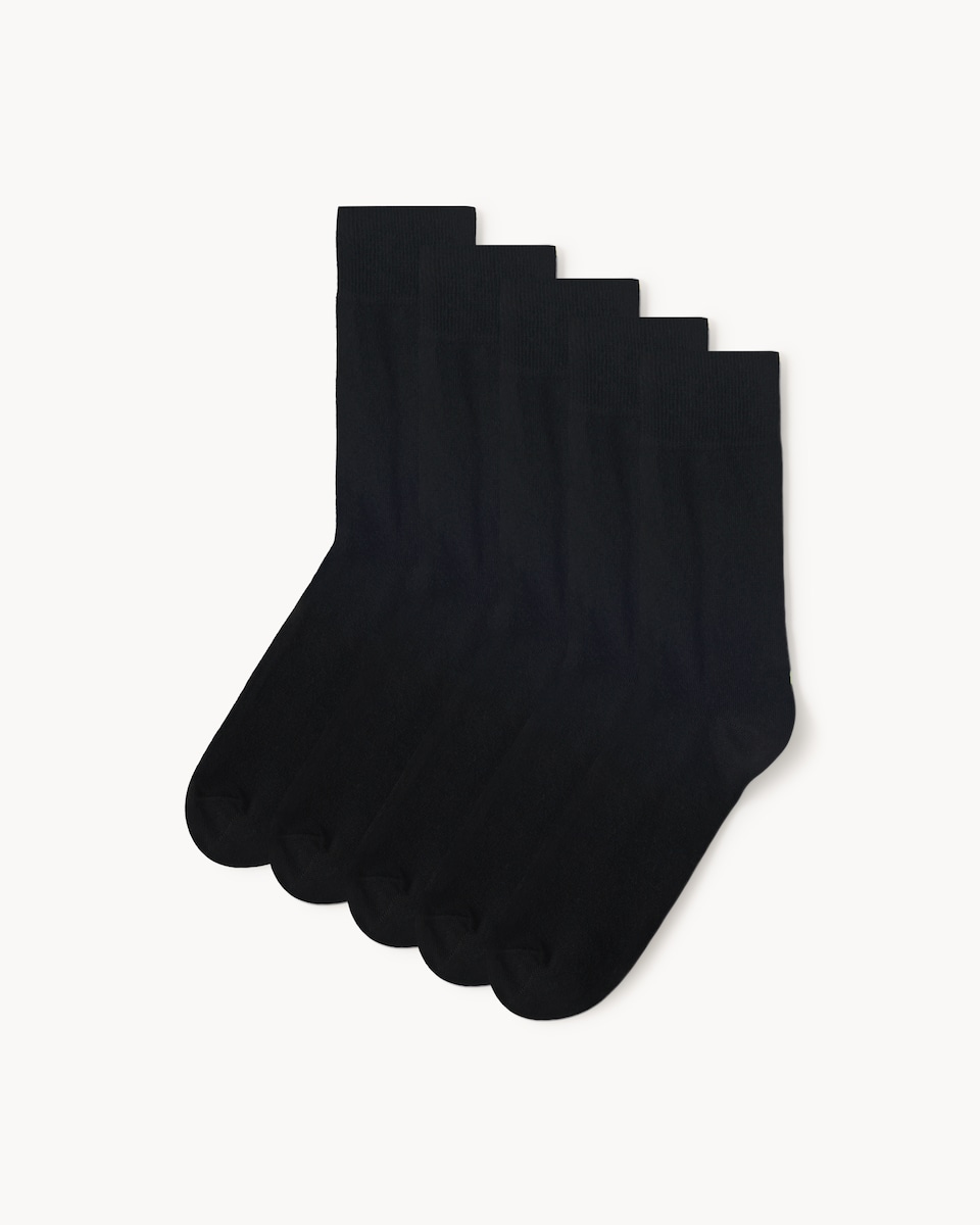 F&F 5-Pack Cotton Rich Ankle Socks in Black
