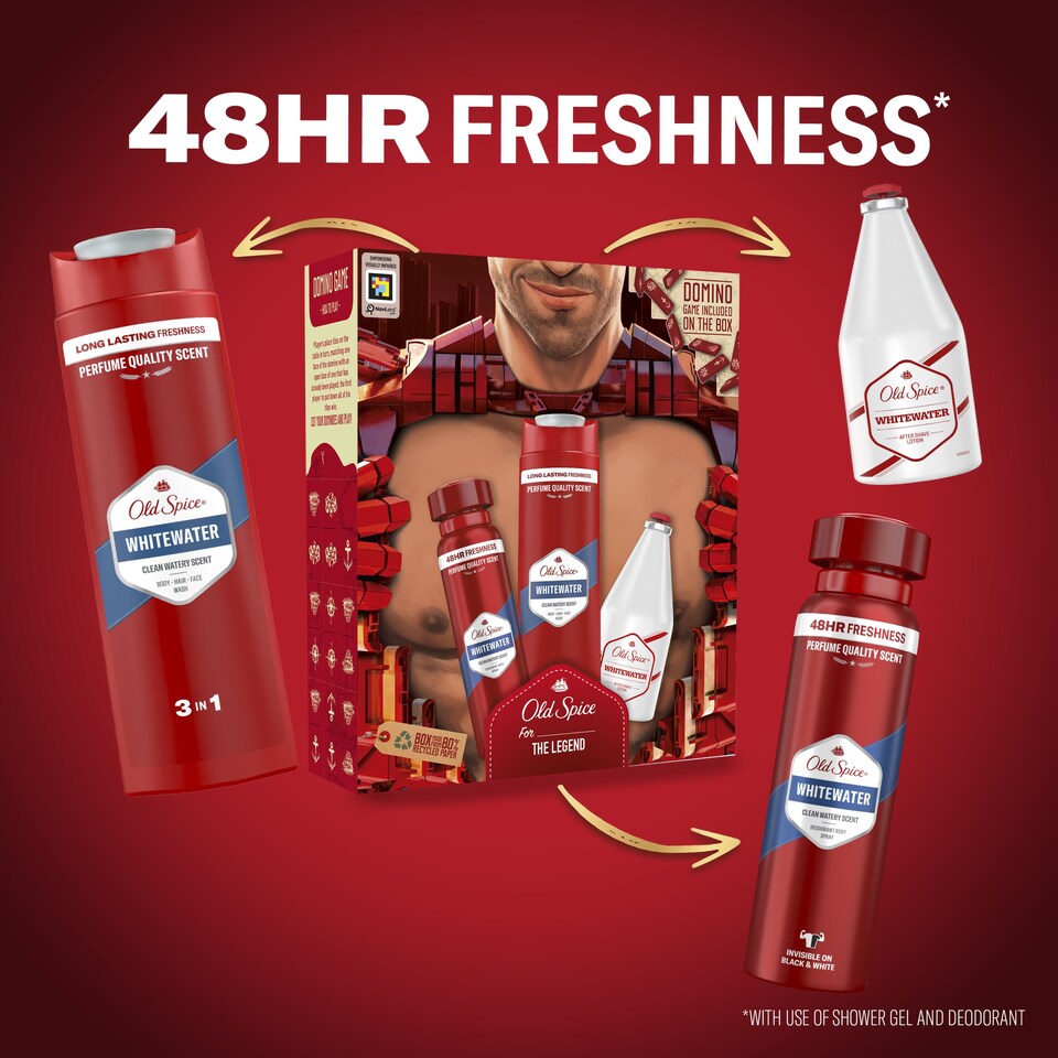 image 1 of Old Spice Whitewater Ironman Gift Set Deodorant Spray, Shower Gel, Aftershave