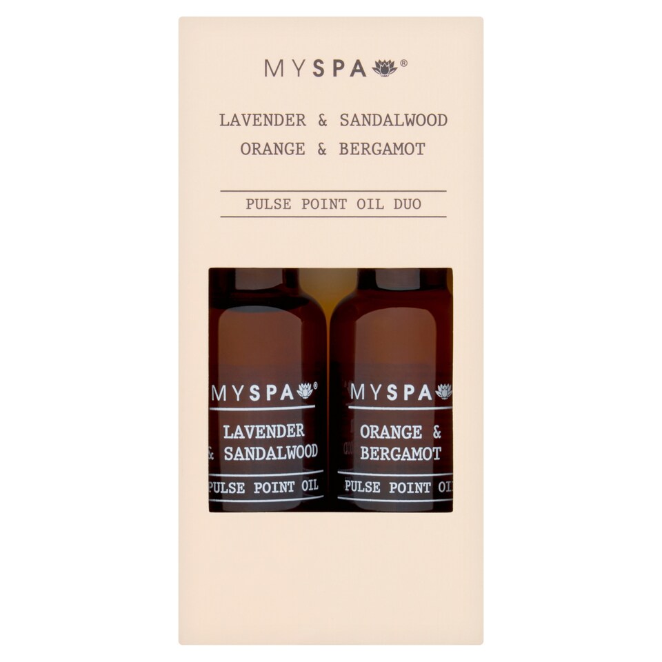 MY SPA PULSE POINT OIL DUO LAVENDER & SANDALWOOD ORANGE & BERGAMOT 2X20ml