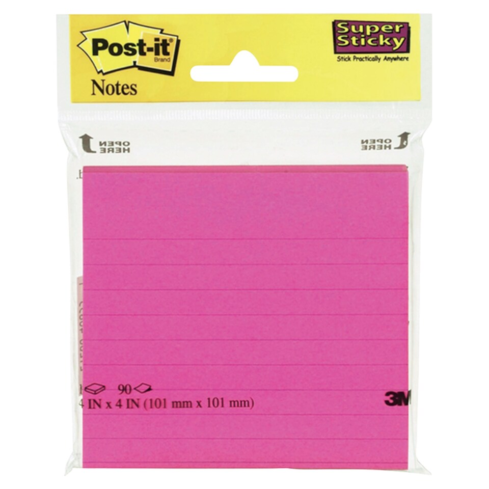 Post It Super Sticky Lined Colour Pad 90Sh