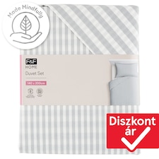 F&F Grey Stripe Home Duvet Set 140 x 200 cm