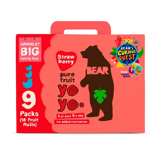 Bear Pure Fruit Yoyo Strawberry 9X20g Tesco Groceries