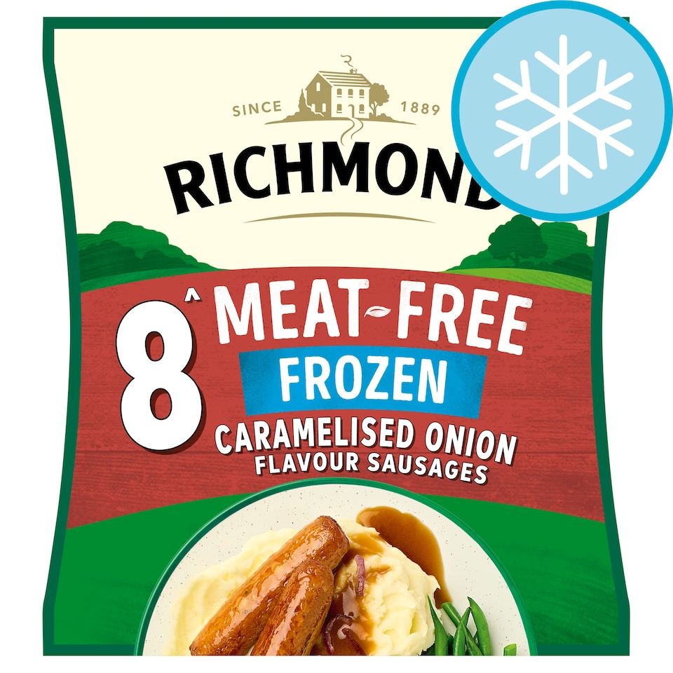Richmond Frozen Meat-Free Caramelised Onion Flavour Sausages 304g