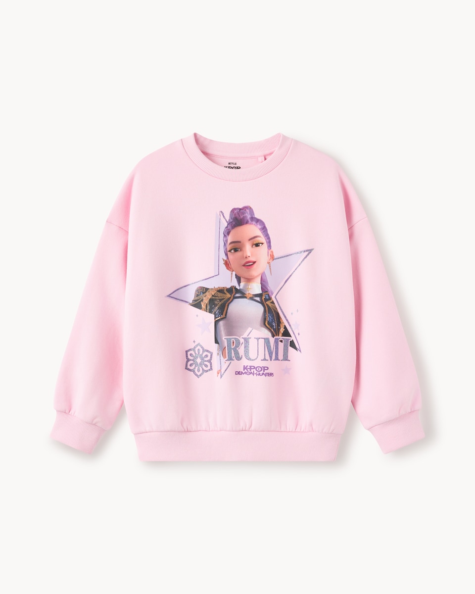 image 1 of K-Pop Demon Hunters Cotton Rich Rumi Sweatshirt in Pink