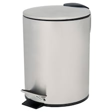 F&F Home Round Brushed Metal Slow Close 3 Litre Bin