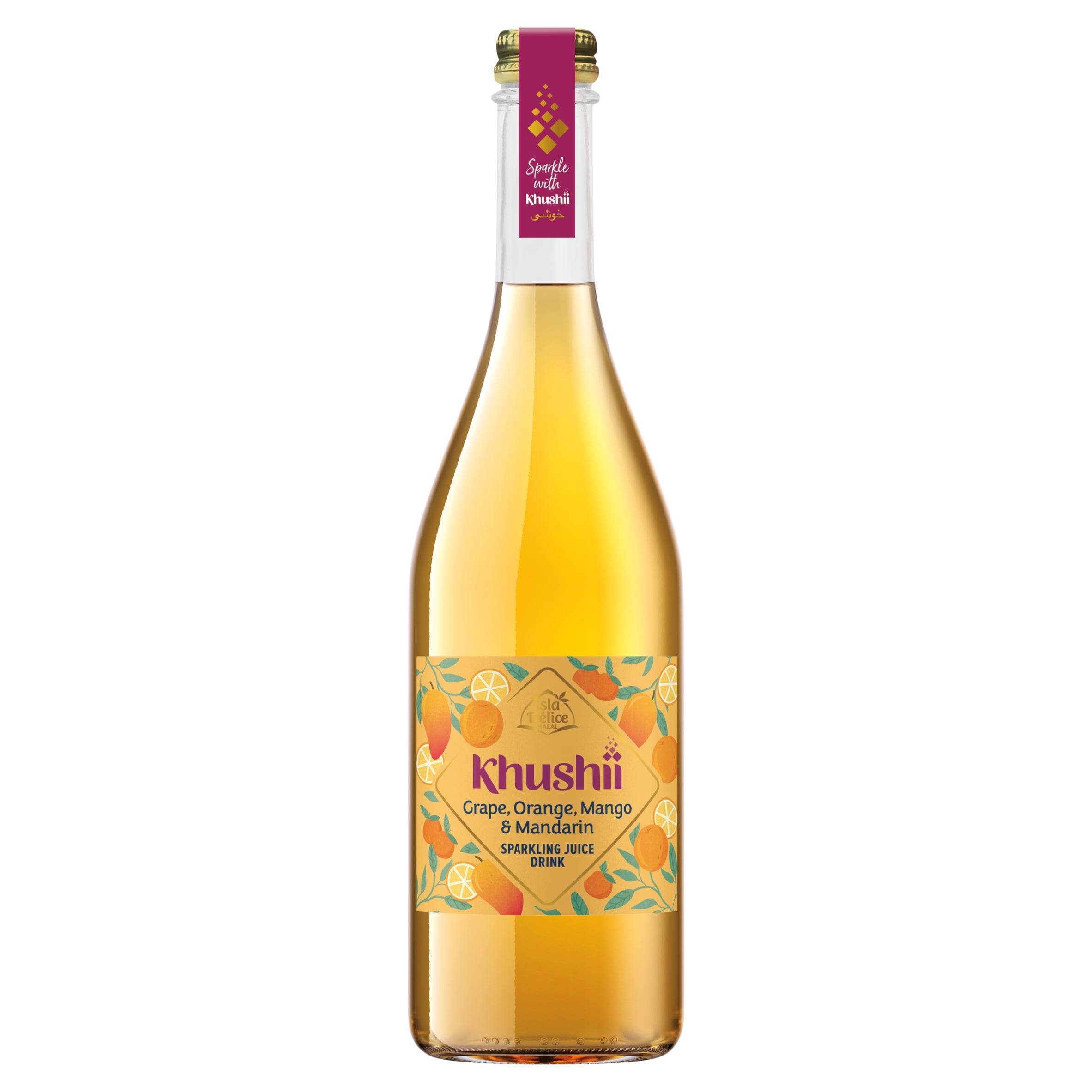 Isla Delice Khushii Grape Orange Mango & Mandarin Sparkling Juice Drink 750ml