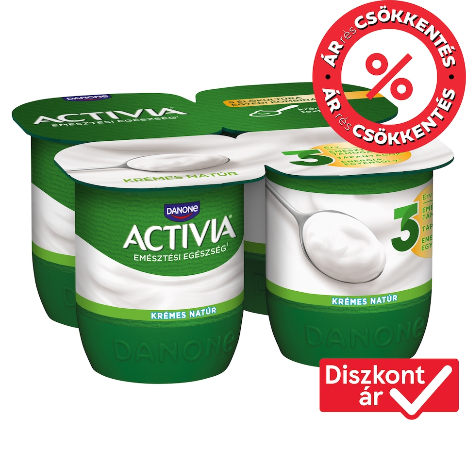 Danone Activia élőflórás, krémes natúr joghurt 4 x 125 g  1. kép