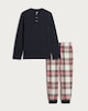 image 4 of F&F Boys Pure Cotton Henley Top and Cuffed Bottoms Pyjamas in Multi