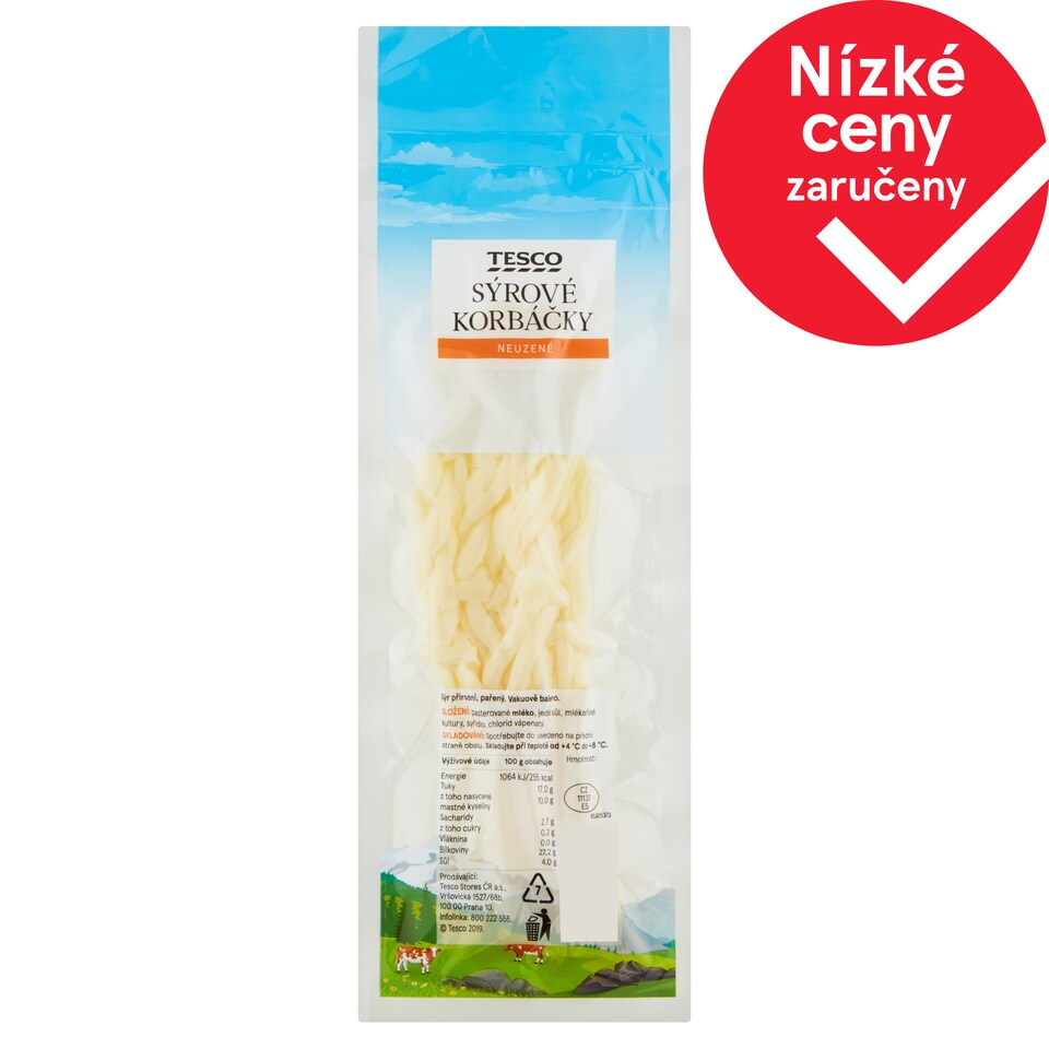 Tesco Sýrové korbáčky neuzené 55g