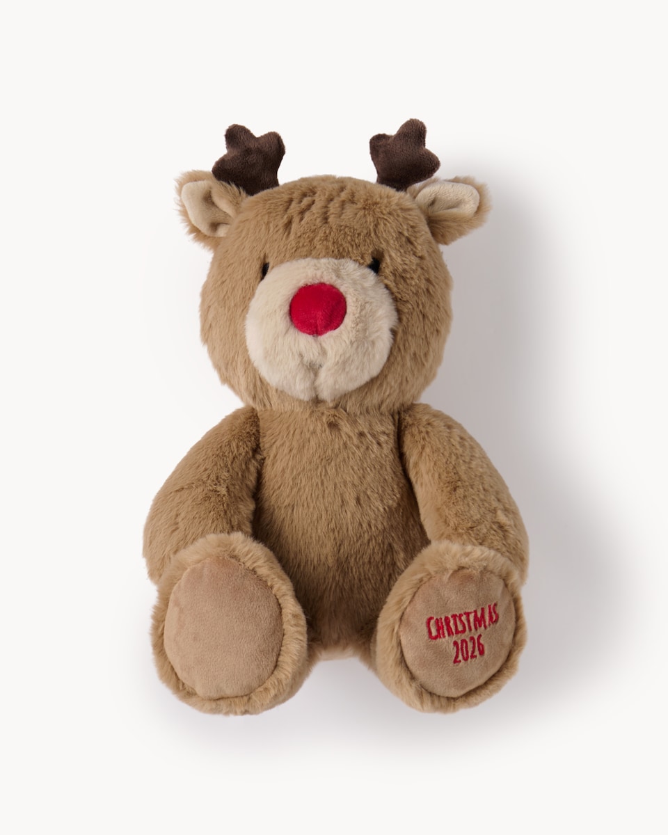 image 1 of Christmas Baby Christmas 2026 Reindeer and Blanket Set in Brown