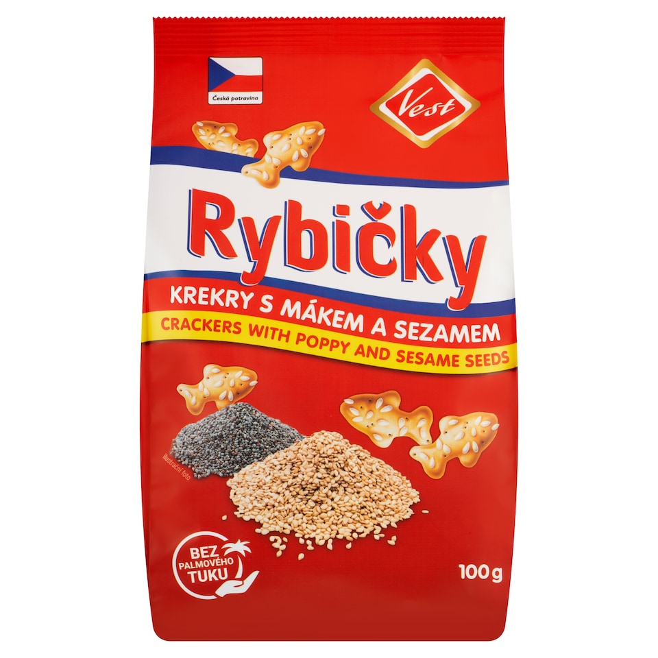 Vest Fish Crackers with Poppy and Sesame Seeds 100g