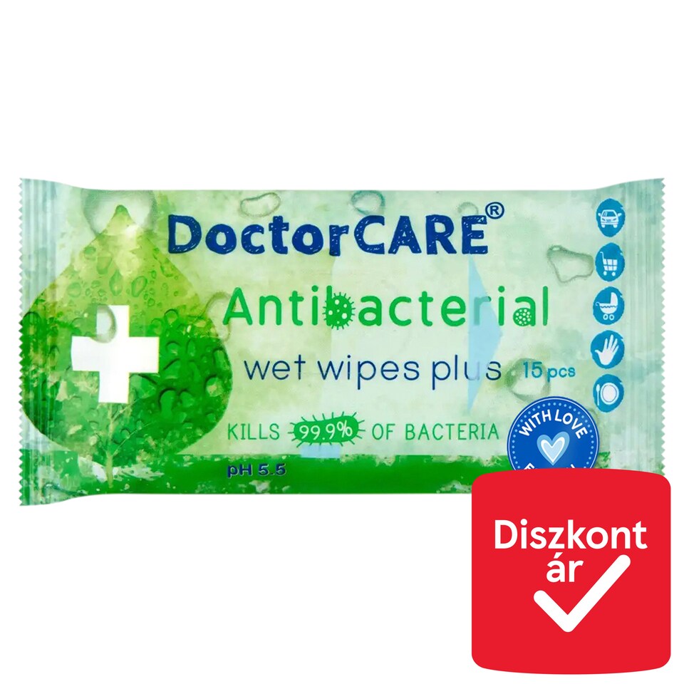 DoctorCare Antibacterial Wet Wipes 15 pcs