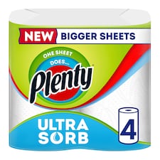 Plenty Ultrasorb Kitchen Roll 4 Rolls