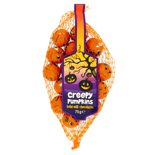 Klc Creepy Pumpkins Solid Milk Chocolate 75G Tesco Groceries