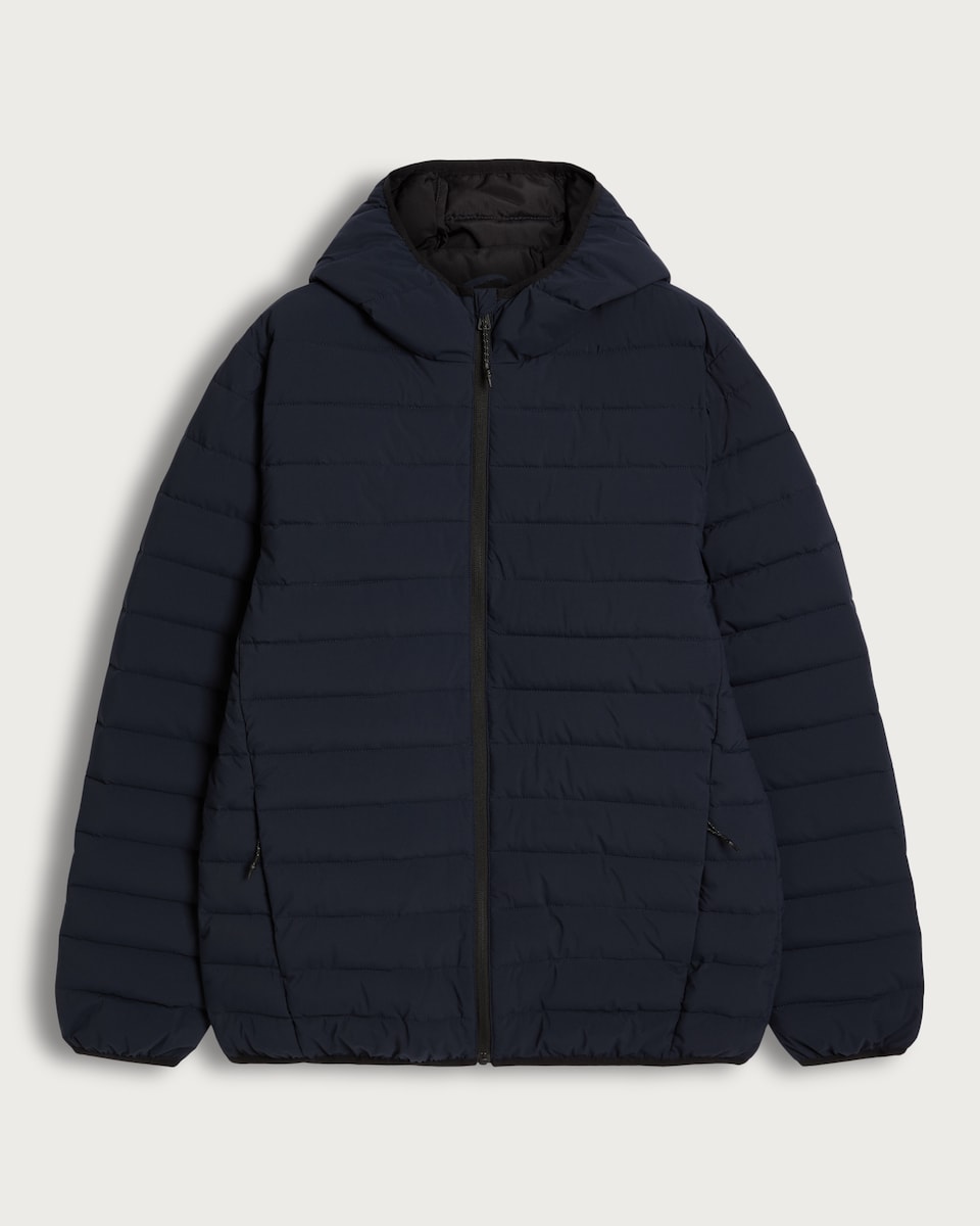 F&F Hooded Shower Resistant Puffer Jacket in Navy