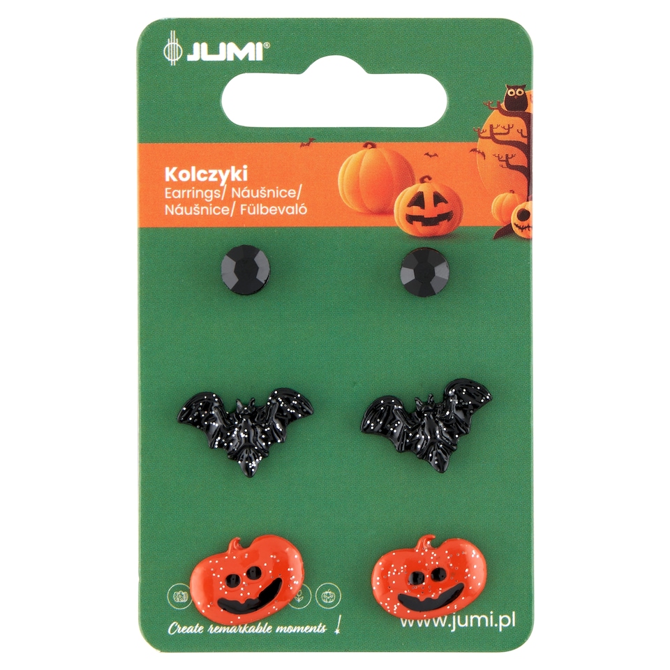 Jumi Pumpkin and Bat Earrings