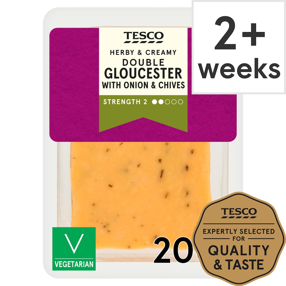 Tesco Double Gloucester Onion & Chives 200G