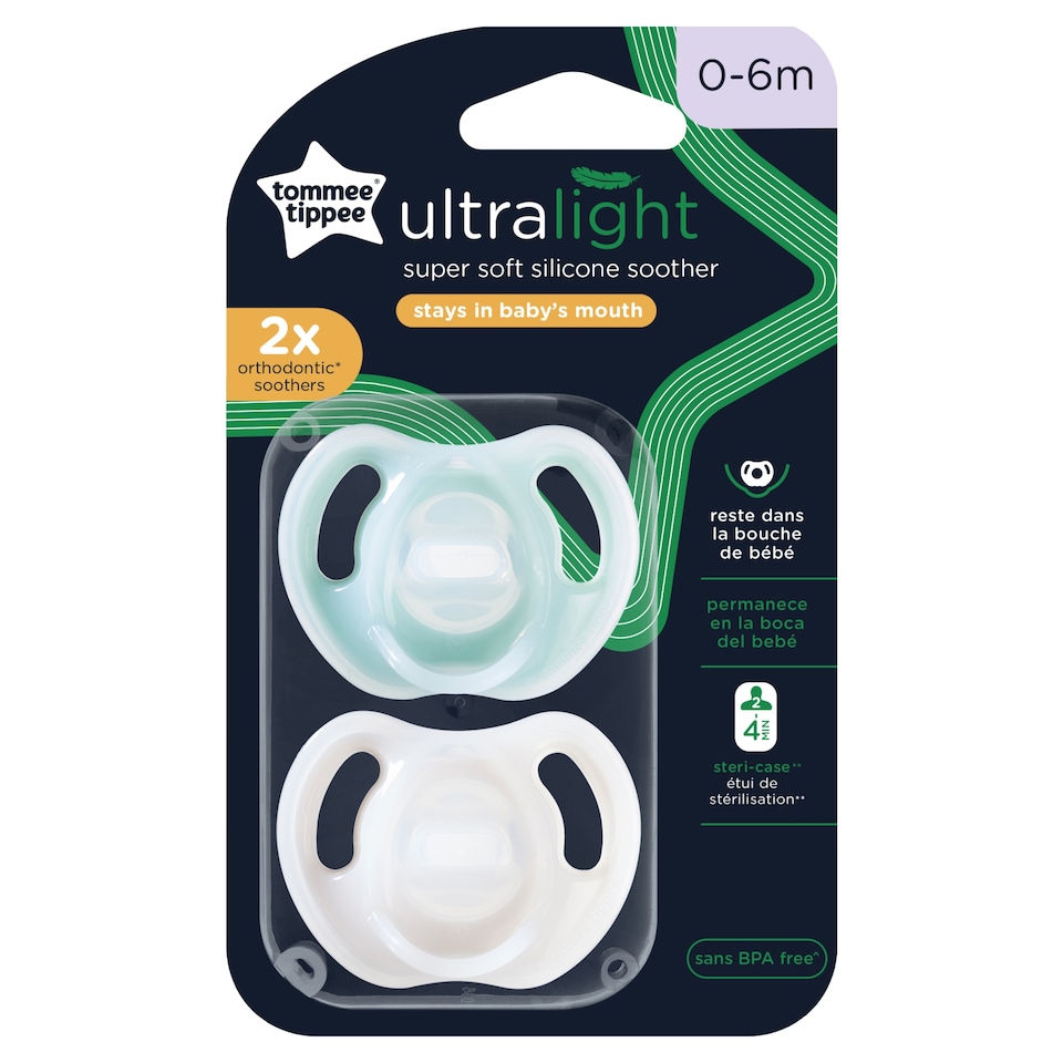image 1 of Tommee Tippee Ultra-light Soothers, 0-6 months