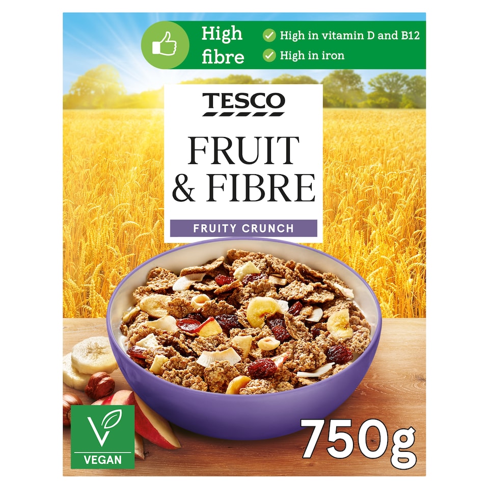 Tesco Fruit & Fibre Cereal 750G