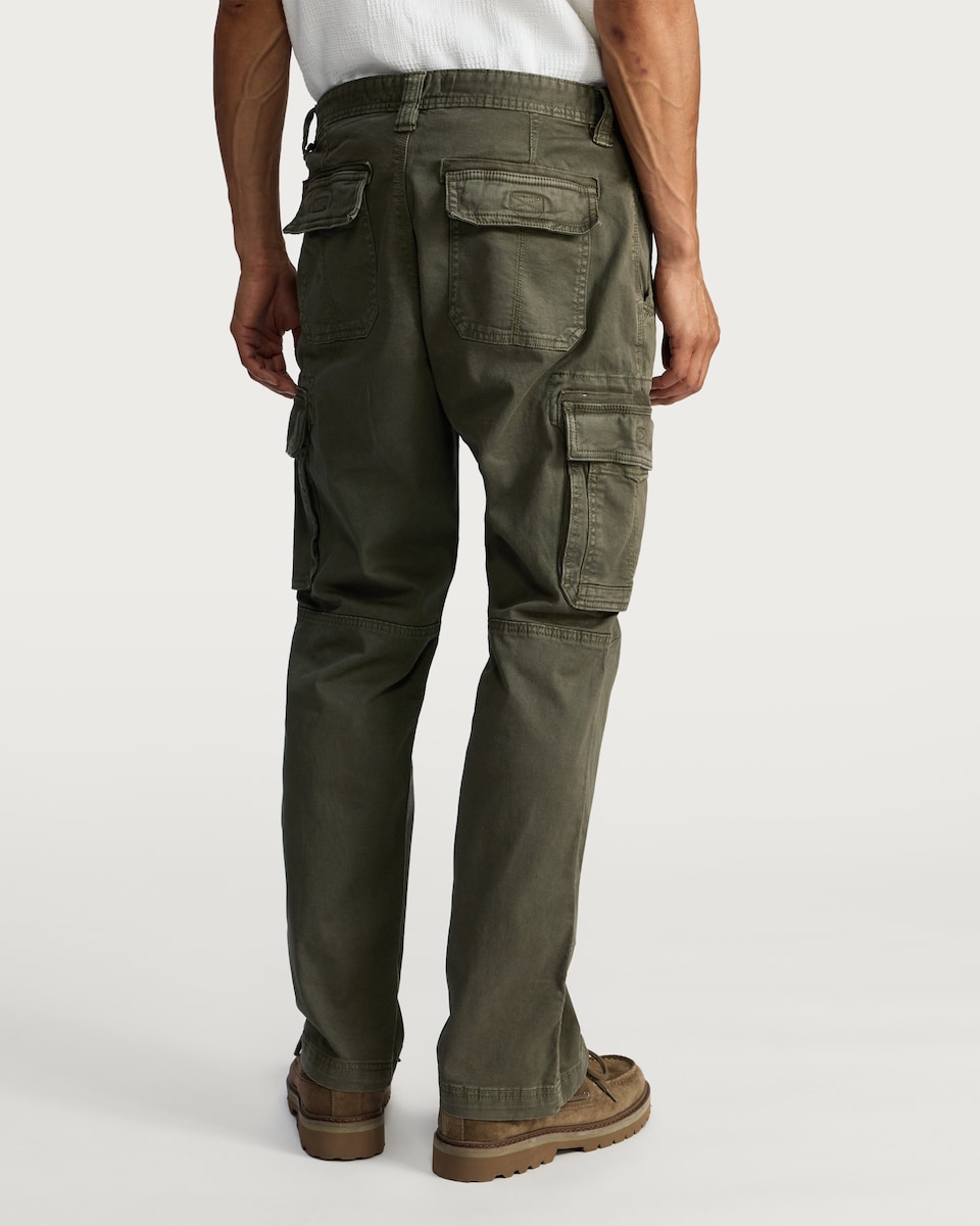 image 1 of F&F Straight Fit Cotton Rich Cargo Trousers in Khaki