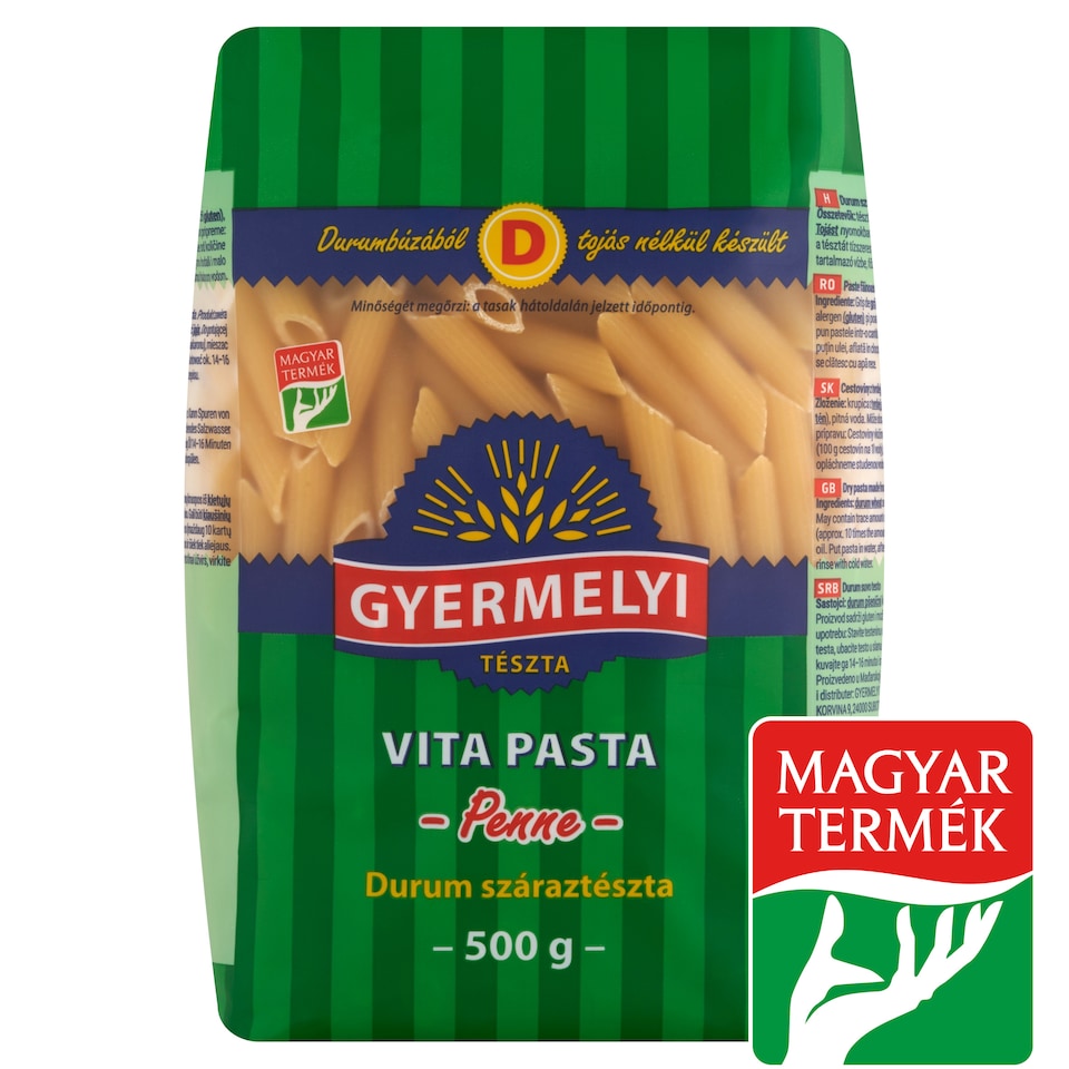 Gyermelyi Vita Pasta Penne Durum Wheat Dry Pasta 500 g