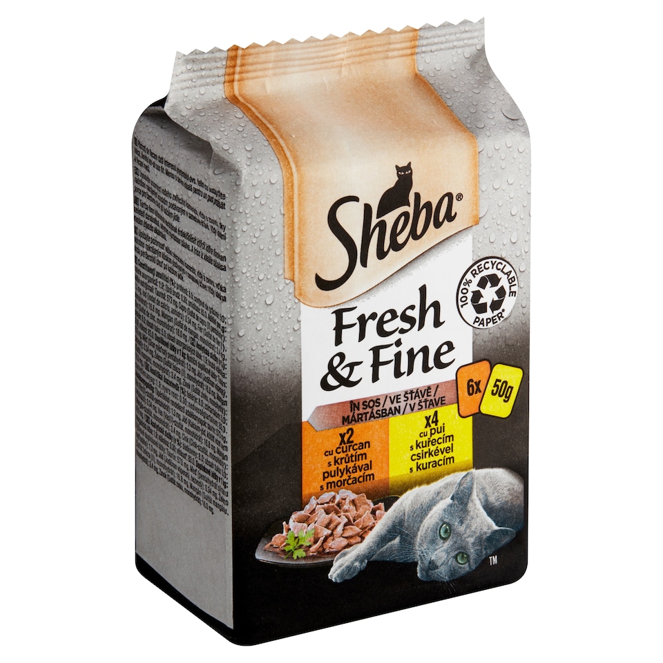 Obrázek 1 pro produkt Sheba Fresh & Fine Kompletní mokré krmivo pro dospělé kočky ve šťávě 6 x 50g (300g)