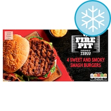 Tesco Fire Pit 4 Sweet & Smoky Smash Burgers 340g