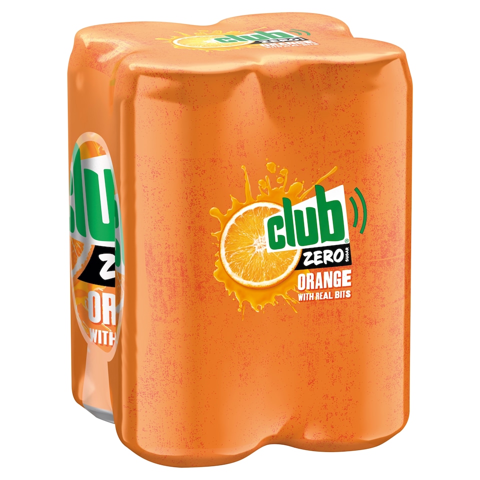 image 1 of Club Zero Orange Cans 4 x 330ml