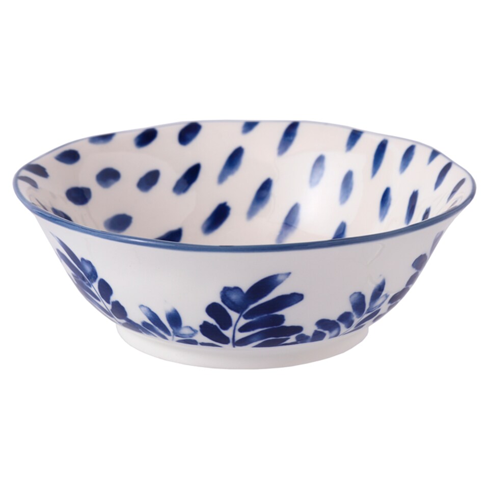 Fox & Ivy Blue Leaf Bowl Medium
