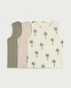 image 1 of F&F Boys 3-Pack Pure Cotton Printed Vests in Stone