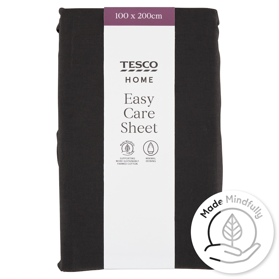 Tesco Home Easy Care fekete lepedő 100 x 200 cm