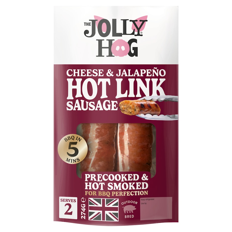 The Jolly Hog Cheddar & Jalapeno Hot Link  Sausage 274g