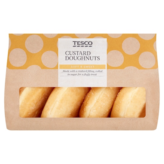Tesco Custard Doughnuts 4 Pack Tesco Groceries