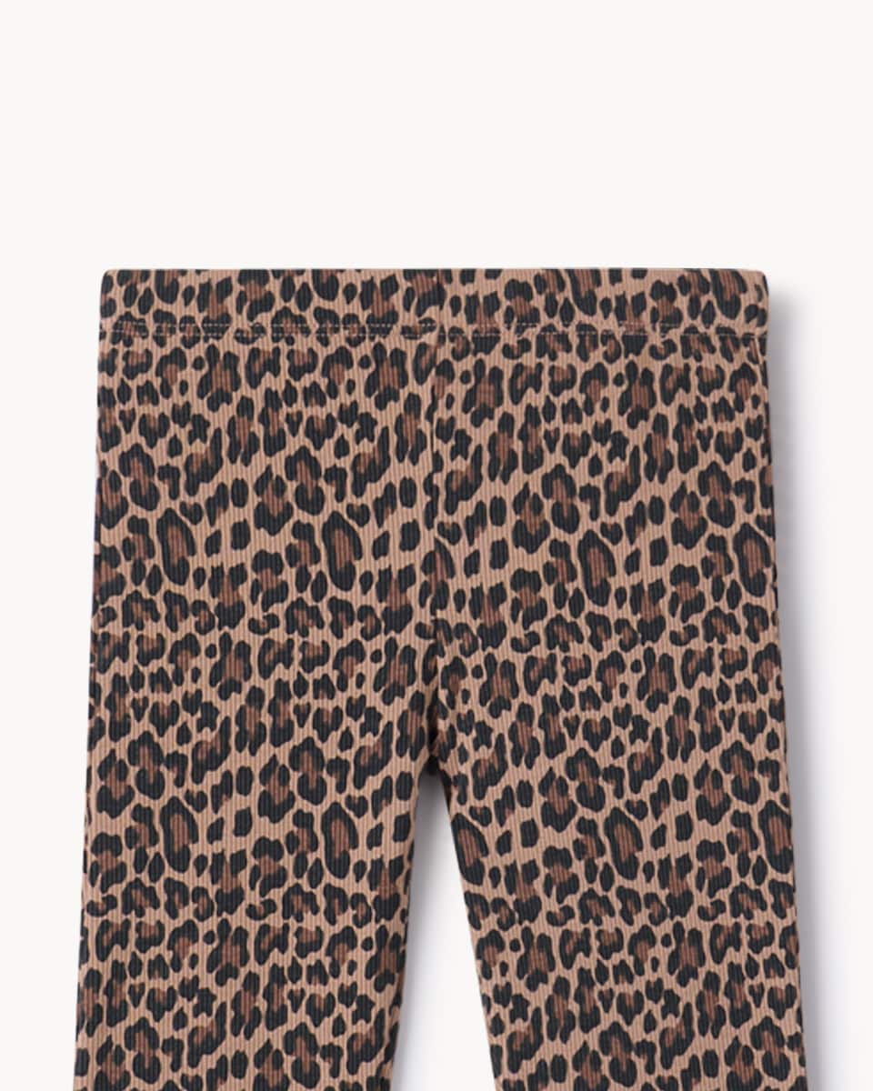 image 1 of F&F Girls Cotton Rich Teddy Sweatshirt and Flared Leggings Set in Multi Brown