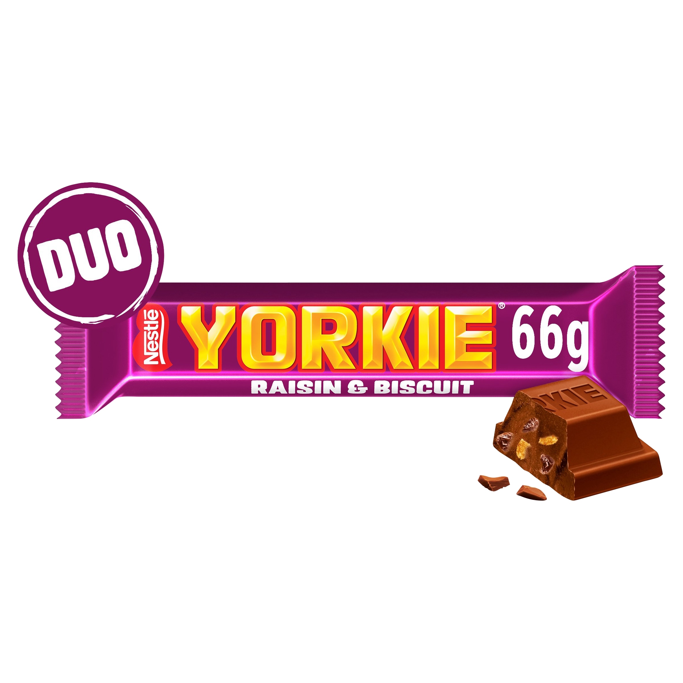 Yorkie Raisin & Biscuit Duo Chocolate Bar 66g