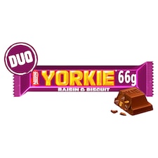 Yorkie Raisin & Biscuit Duo Chocolate Bar 66g
