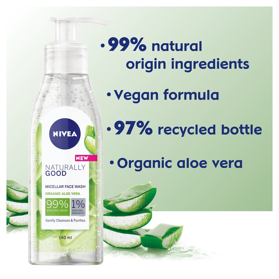 image 1 of Nivea Naturally Good Micellar Face Wash 140Ml