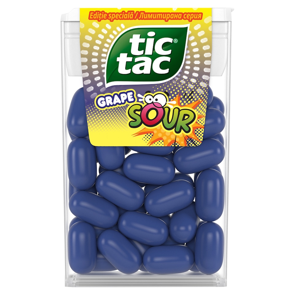 Tic Tac Grape Sour szőlőízű savanyú cukordrazsé 54 g
