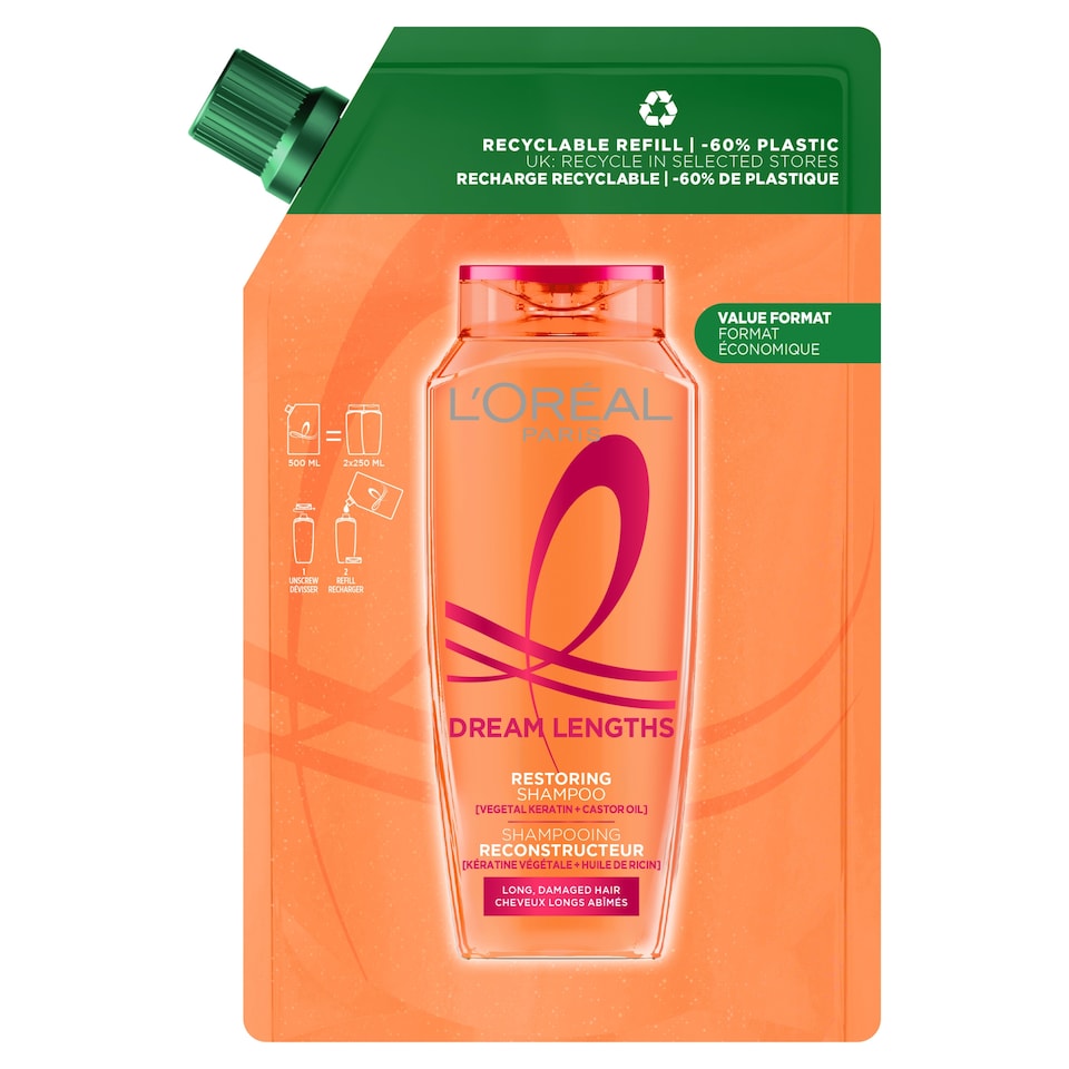 image 1 of L'Oreal Dream Lengths Shampoo Refill 500Ml
