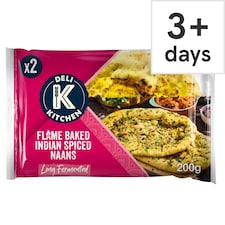 Deli Kitchen 2 Flame Baked Indian Naan Breads 400g