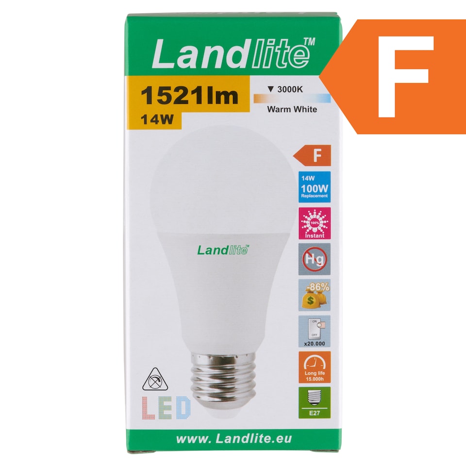 Landlite E27 1521 lm 14 W M08 3000K LED izzó  1. kép