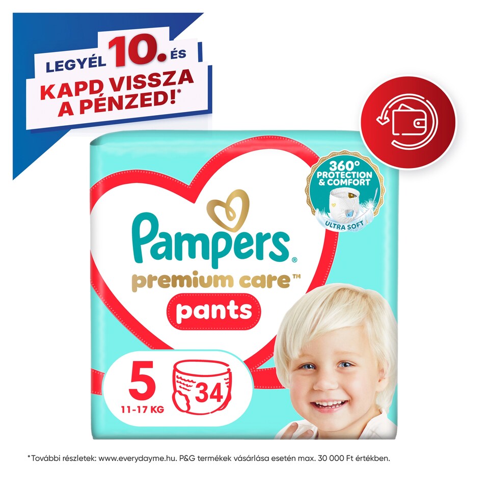 image 1 of Pampers Premium Care Pants Size 5, 34 Diapers, 11kg-17kg