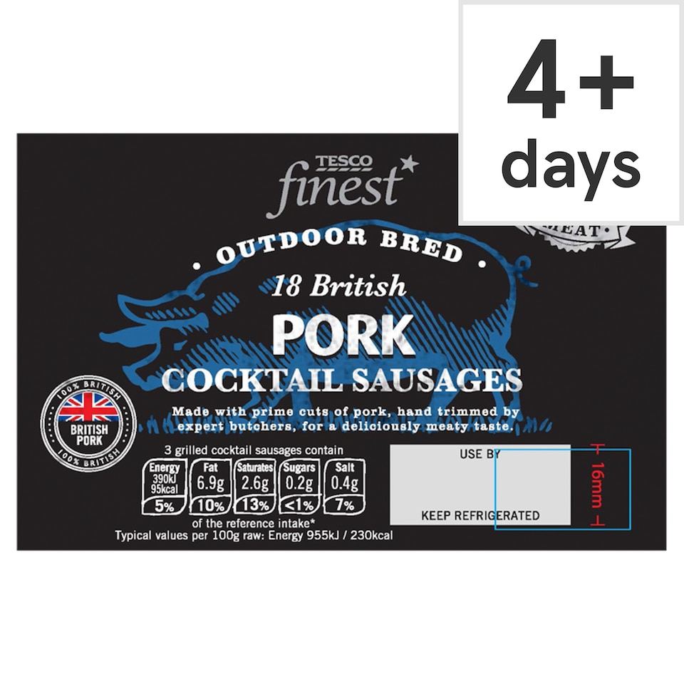 Tesco Finest British Pork Cocktail Sausages 292G
