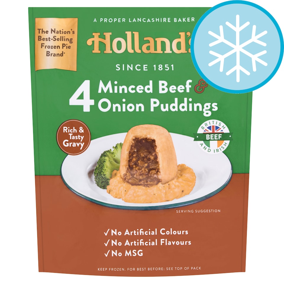 Hollands Minced Beef & Onion Puddings 4 Pack