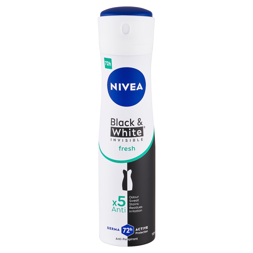 NIVEA Black & White Invisible Fresh deo spray 150 ml 1. kép