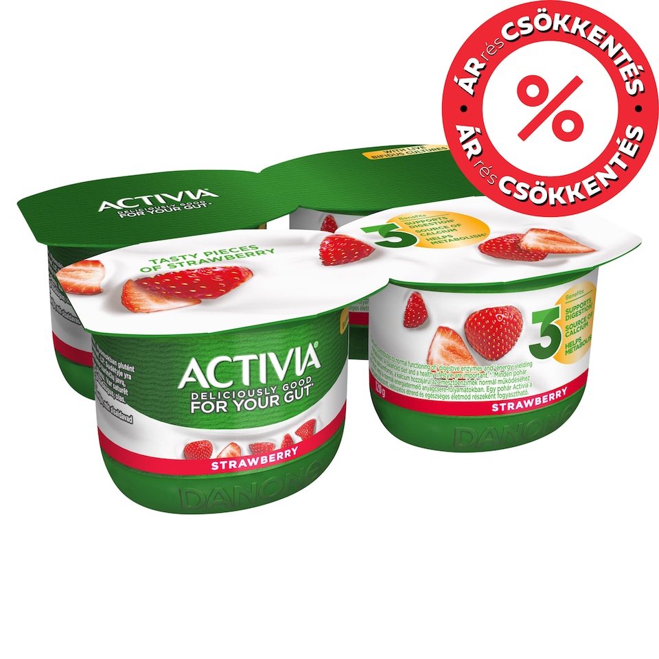 Danone Activia élőflórás epres joghurt 4 x 120 g (480 g)