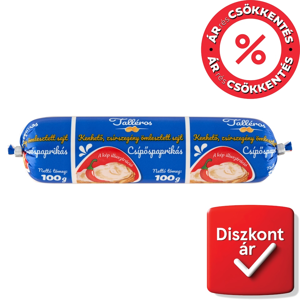 Talléros kenhető, zsírszegény csípőspaprikás ömlesztett sajt 100 g  1. kép