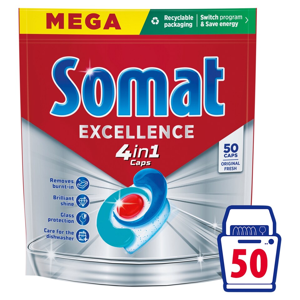 Somat Excellence 4in1 Dishwasher Capsules 50 pcs 950 g