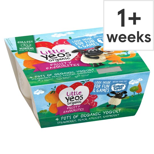 Yeo Valley Organic Little Yeos Fruity Favourites Yogurt 4X85g Tesco