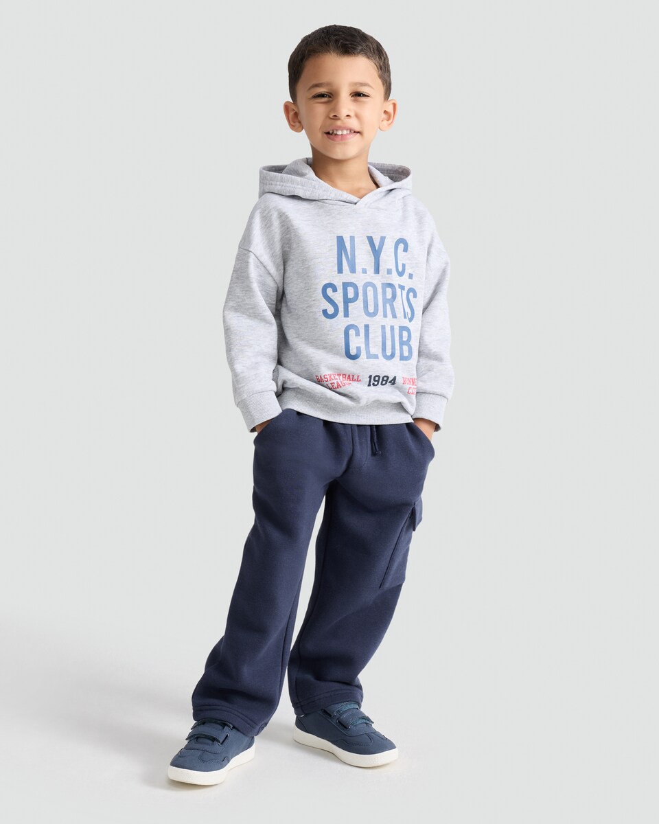 image 1 of F&F Boys Cotton Rich N.Y.C. Sports Club Hoodie and Joggers in Multi